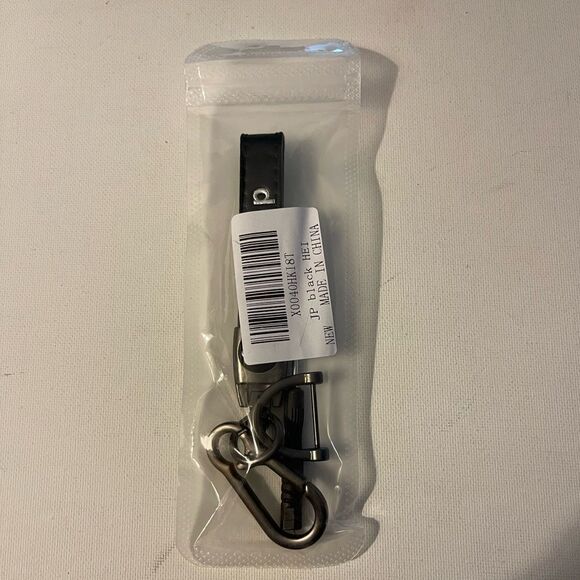 Jeep Logo Key Fob Keychain in Black Leather NWT - Picture 4 of 4